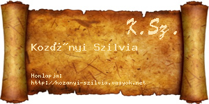 Kozányi Szilvia névjegykártya